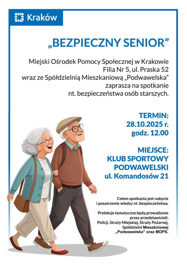 Plakat bezpieczny senior prelekcje 1
