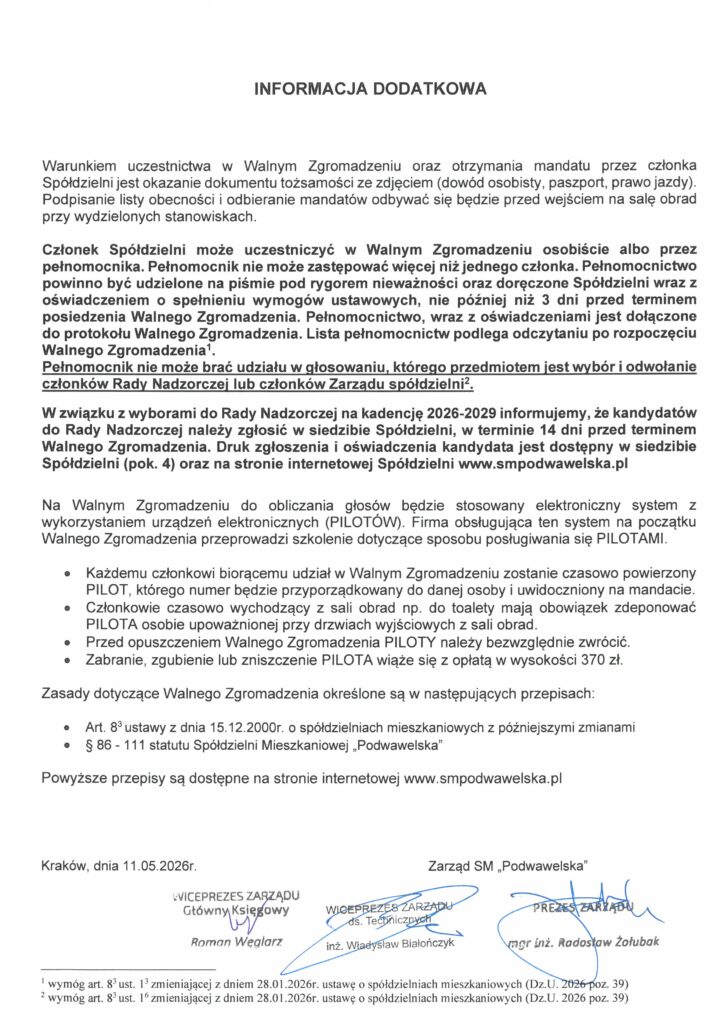 Informacja dodatkowa
